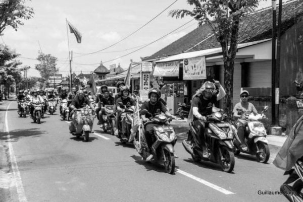 riding a scooter in Bali