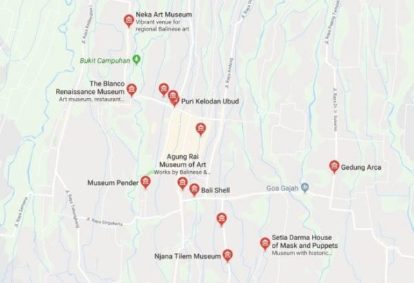 Ubud museums map