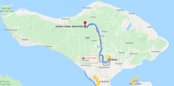 munduk waterfall map