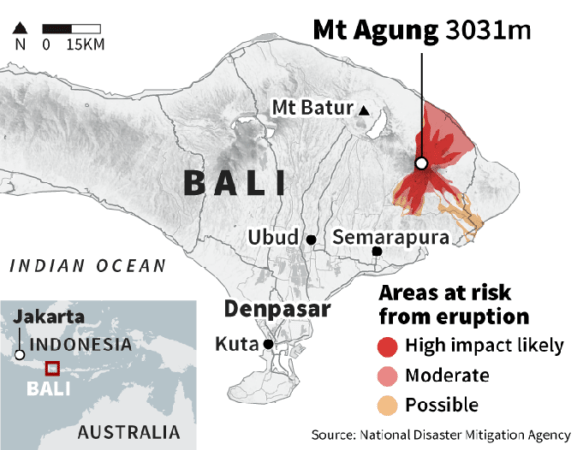 where is mount agung in bali