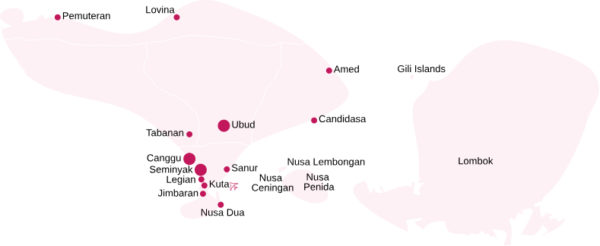 Bali areas map