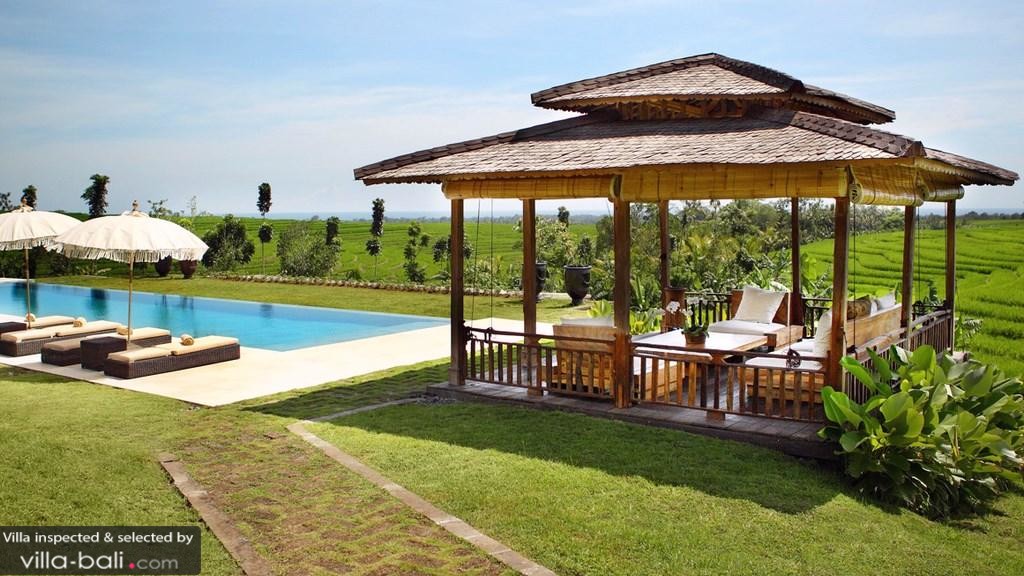 Bali villa with rice paddy views
