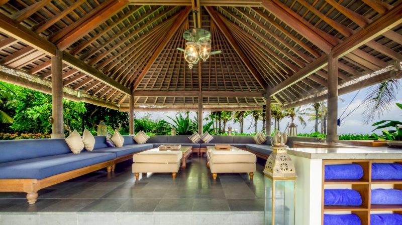 relax and feel the breeze at the villa's outdoor lounge area