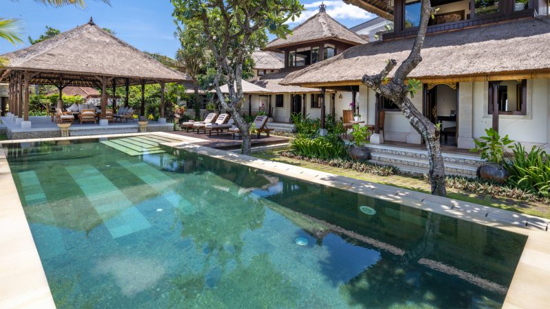 beachfront villa with stunning rustic interiors and Balinese exteriors