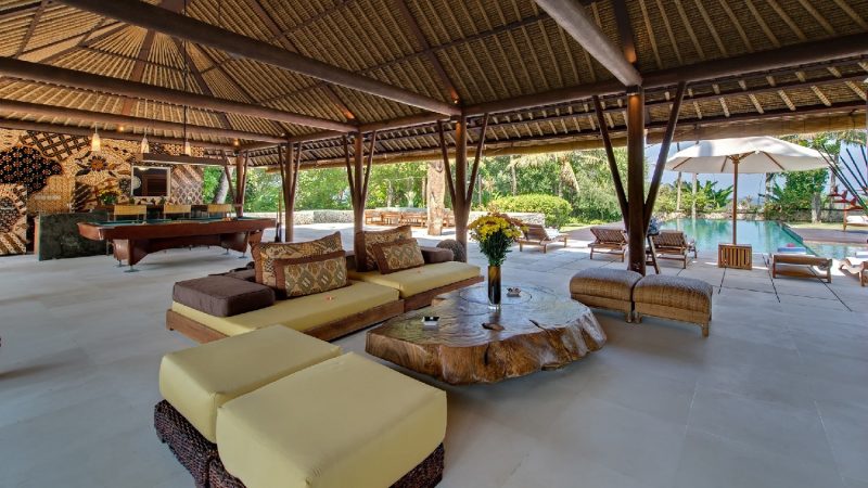 large open-air living areas will make you feel connected to nature and enjoy the breeze surrounding the villa