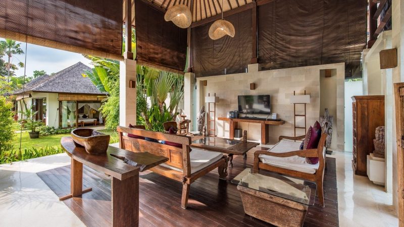 unwind yourself in a very homy living area of Villa Nelayan in Canggu
