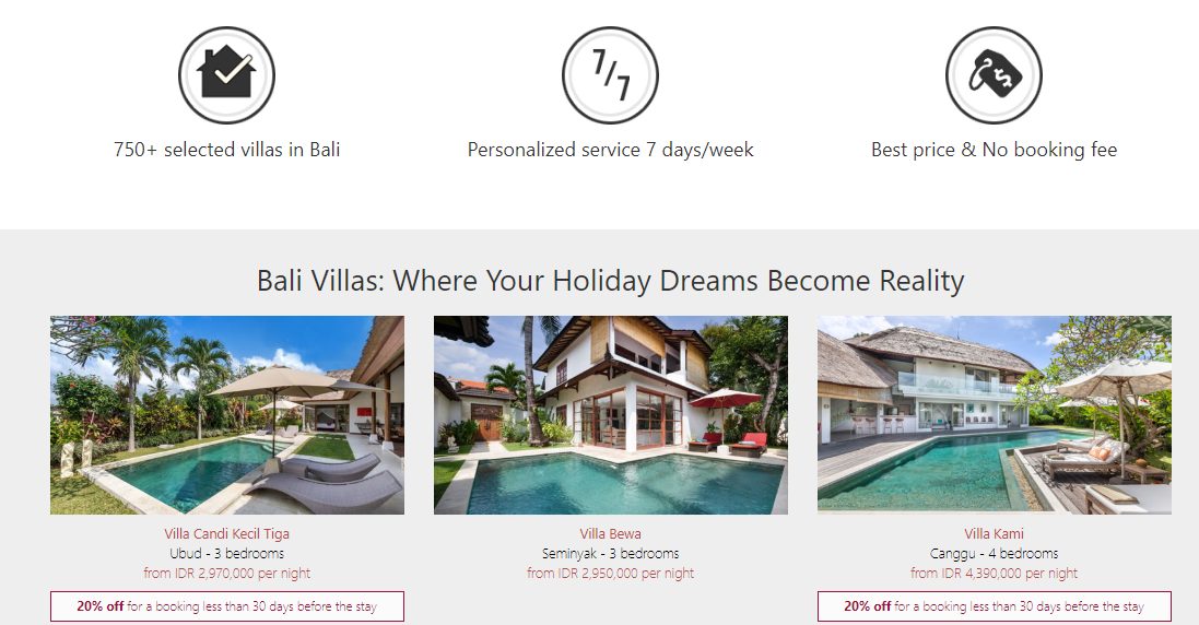 no booking fee in villa finder